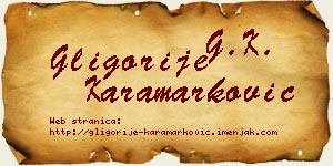 Gligorije Karamarković vizit kartica